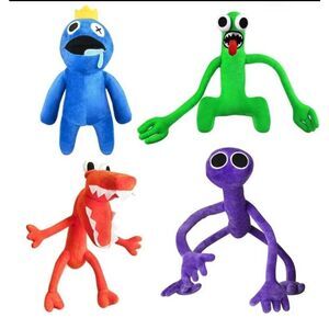 Roblox Rainbow Friends Collectible Plush Set Of 4, Blue,Green,Orange And Purple